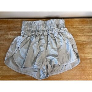 Free People Movement The Way‎ Home Shorts Silver Metallic High Rise Athletic Sml